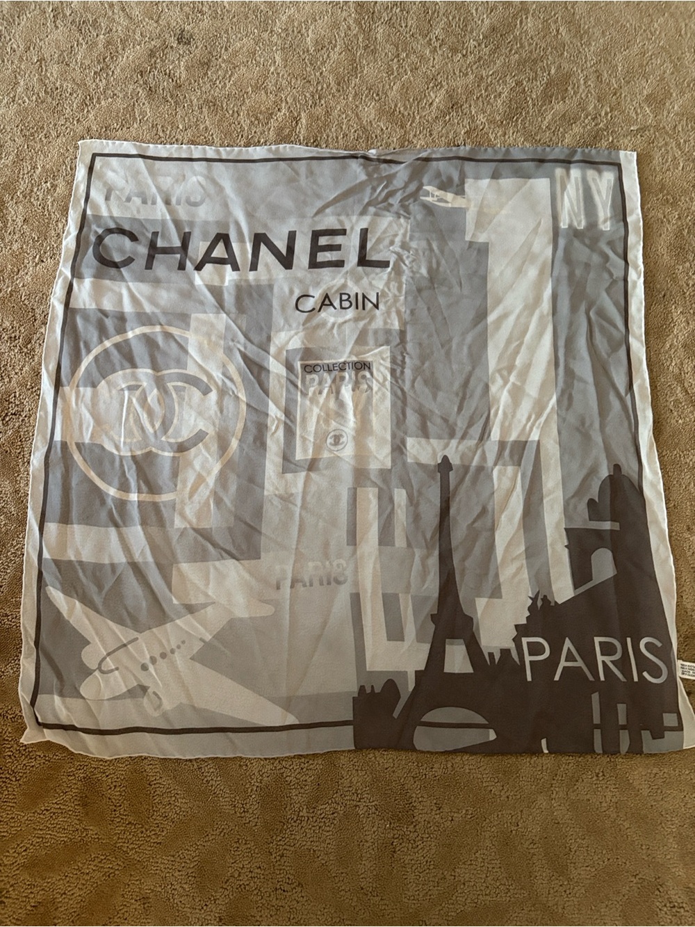 Rare Chanel Silk Travel Scarf